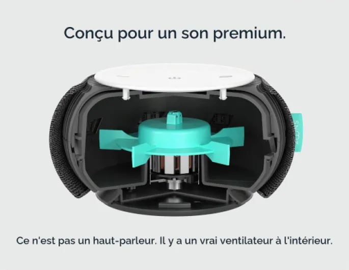 Snooz Machine à bruit blanc – Véritable ventilateur interne pour des bruits blancs constants – Contrôle à distance via l’appli, avec minuteur de sommeil et veilleuse Charbon