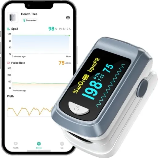 Avis HealthTree Oxymètre de pouls Bluetooth : un modèle simple qui mise sur le suivi via smartphone