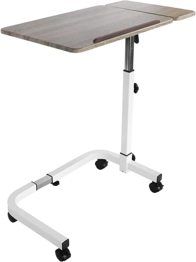 Table de Lit a Roulette Médical, Hôpital, Tablette Réglable, Appoint en Forme de C, Manger, Handicapés