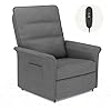 FLEXISPOT Fauteuil Relax Électrique, Fauteuil Inclinable avec Dossier Réglable 105°-155°, Fauteuil TV pour Chambre, Salon et Home cinéma, Gris Fumé 82*77*104 Gris Fumé