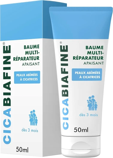 Baume Multi-Réparateur Apaisant (tube de 50 ml) – Baume réparateur pour peaux abîmées à cicatrices – Baume apaisant pour améliorer l'apparence des cicatrices 50 ml (Lot de 1)