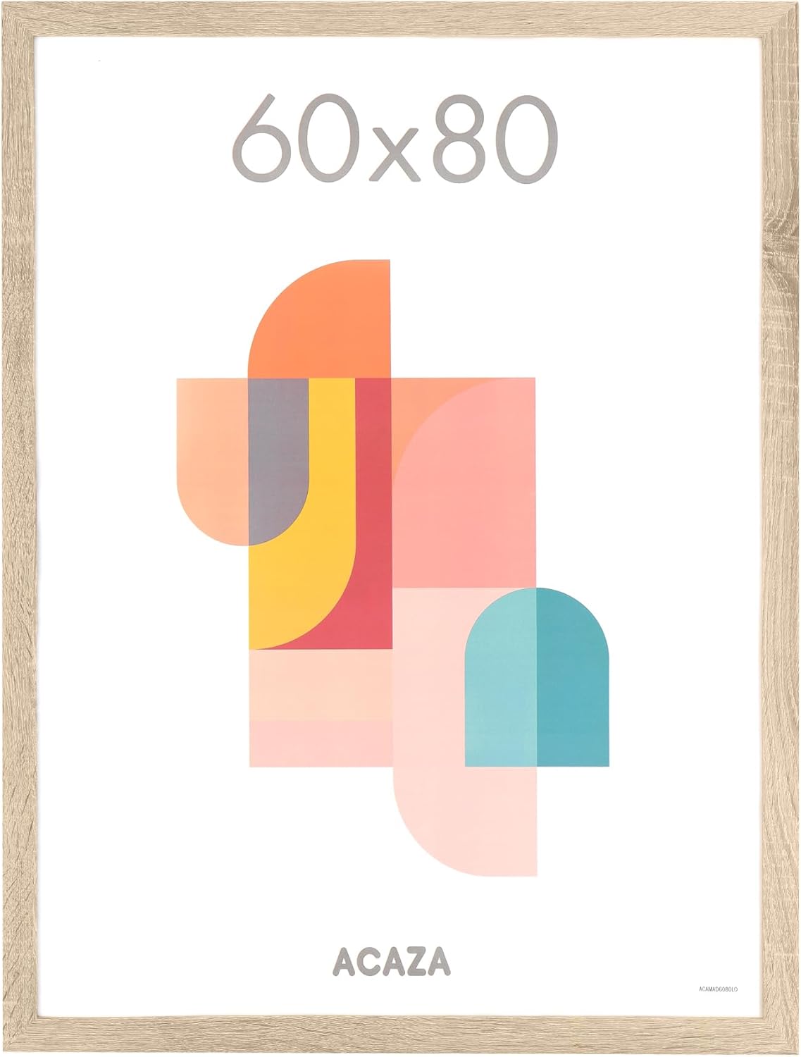 Cadre Photo 60 x 80 cm, En Bois MDF et Verre Acrylic, Pour Photos, Posters et Puzzles, Décoration Murale, Portrait et Paysage, Chêne Clair Chêne Clair 60 x 80 cm