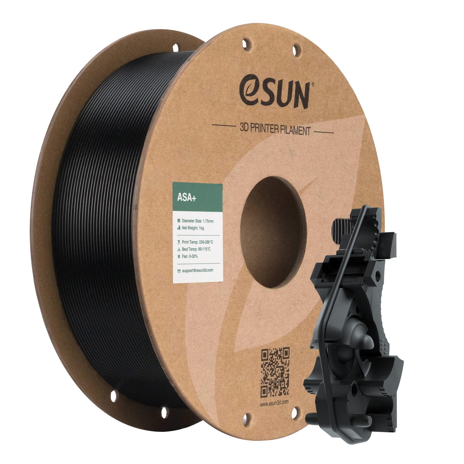 Filament ASA 1.75mm, Filament d’Impression Résistant aux Intempéries pour Pièces Fonctionnelles Extérieures, Bobine de 1KG pour Imprimantes 3D, Noir 1KG Noir