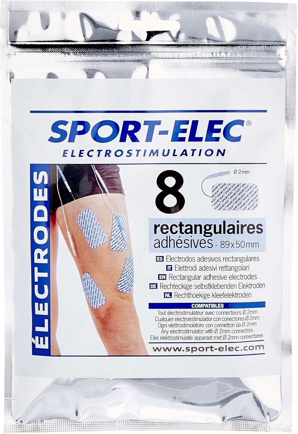 Sport-Elec 8 électrodes rectangulaires Electrostimulation Unique