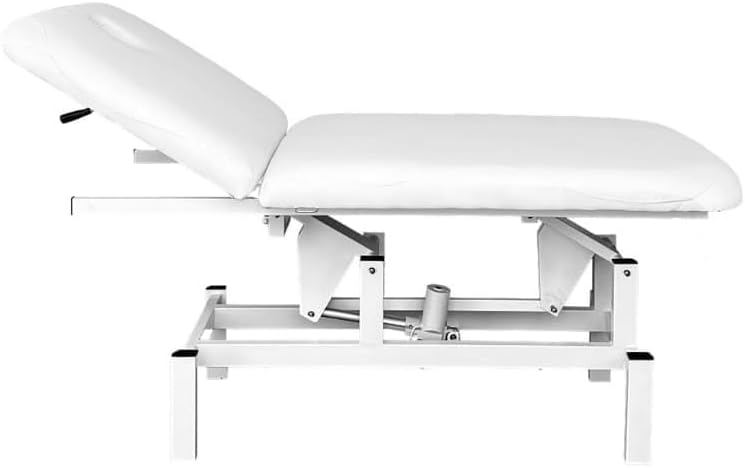 FOBIA, Table de Soins Esthétiques Électrique, Largeur 65 à 75 cm, Hauteur Réglable - Blanc Cassé (65 cm)