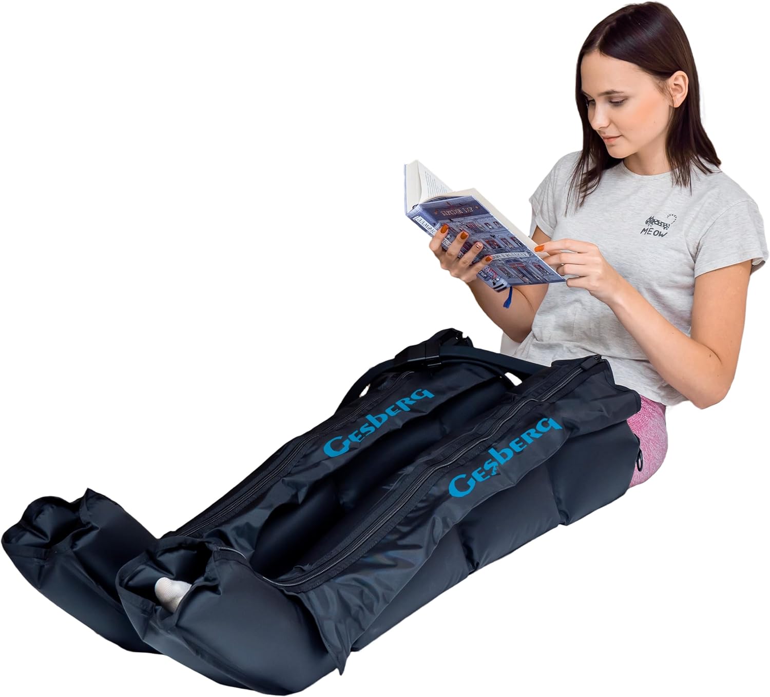 GESBERG Presso Health - Appareil de Massage Pressothérapie pour Jambes, 4 Chambres à Air, Confort Amélioré, Écran LCD, Capteur de Pression, Garantie 2 ans