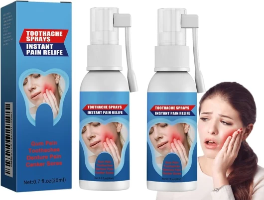 Spray de Soulagement de la Douleur Dentaire,2PCS Sprays Réparation des Gencives,Sprays de Soulagement des Maux de Dents,Spray de Soins Bucco-dentaires à Base de Plantes,Spray pour Douleur Dentaire