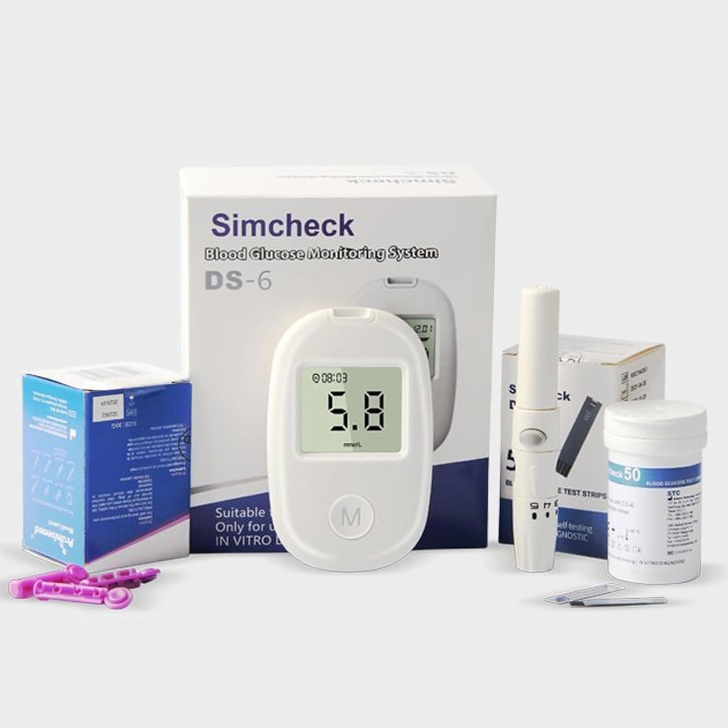 Appareil Glycémie, Glucometre pour Glycémie Minimalement Invasif, Lecteur Glycémie Portable et Indolore, Mesure Rapide de 5-8 Secondes, Convient pour Un Usage Domestique et Extérieur