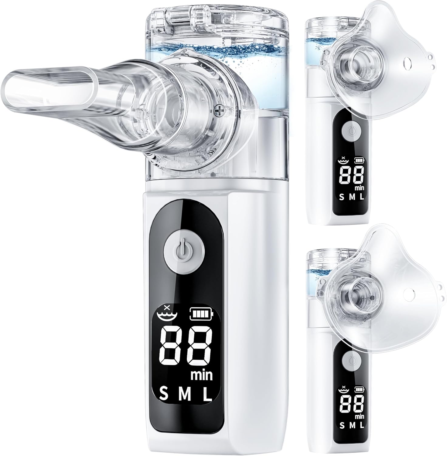 Aerosol Inhalateur Silencieux pour Adultes Et Enfants, Inhalateur Aerosol Portable, Rechargeable par CâBle USB, pour Maisons Voyages (Noir et Blanc)