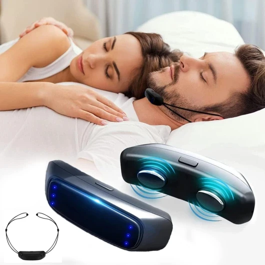 Dispositif Anti-ronflement Électrique, Détection Intelligente du Son Dispositif De Ronflement pour Améliore la Qualité du Sommeil et Soulage la Fatigue, Confortable à Porter Noir
