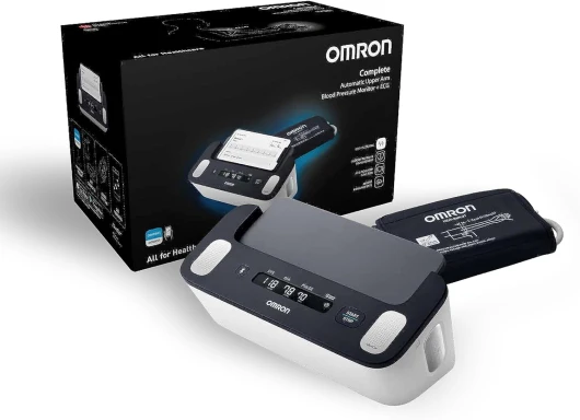 Complete Tensiomètre Bras et Appareil a Électrocardiogramme (ECG) - Validé cliniquement - Pour la détection de l'hypertension et le dépistage de la Fibrillation Auriculaire (FA) à domicile Tensiomètre et ECG 2 en 1