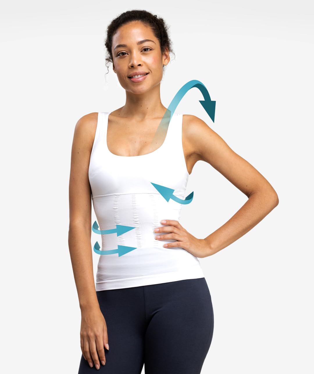 Débardeur Correcteur de Posture Femme - Anti Mal de Dos - Redresse Dos et Epaules - Effet Push-Up - Soutient la poitrine - Affine la silhouette - Favorise la circulation sanguine - M Blanc