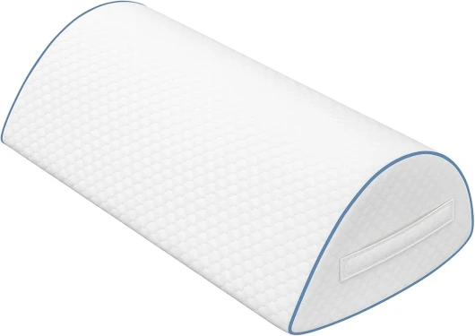 Oreiller Mémoire de Forme pour Genoux – Coussin Ergonomique pour Dormeurs Latéraux – Coussin de Positionnement pour Genou, Dos & Hanche – avec Housse Lavable et Poignée Blanc