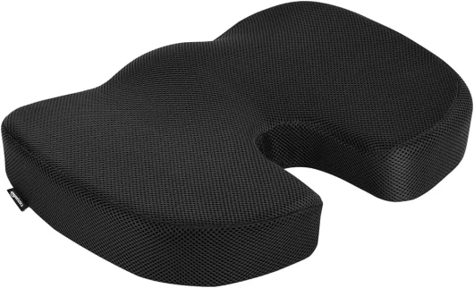 Rectangulaire Coussin d’assise en mousse à mémoire de forme pour siège de bureau, 45 x 35.8 x 7.1 cm, Noir