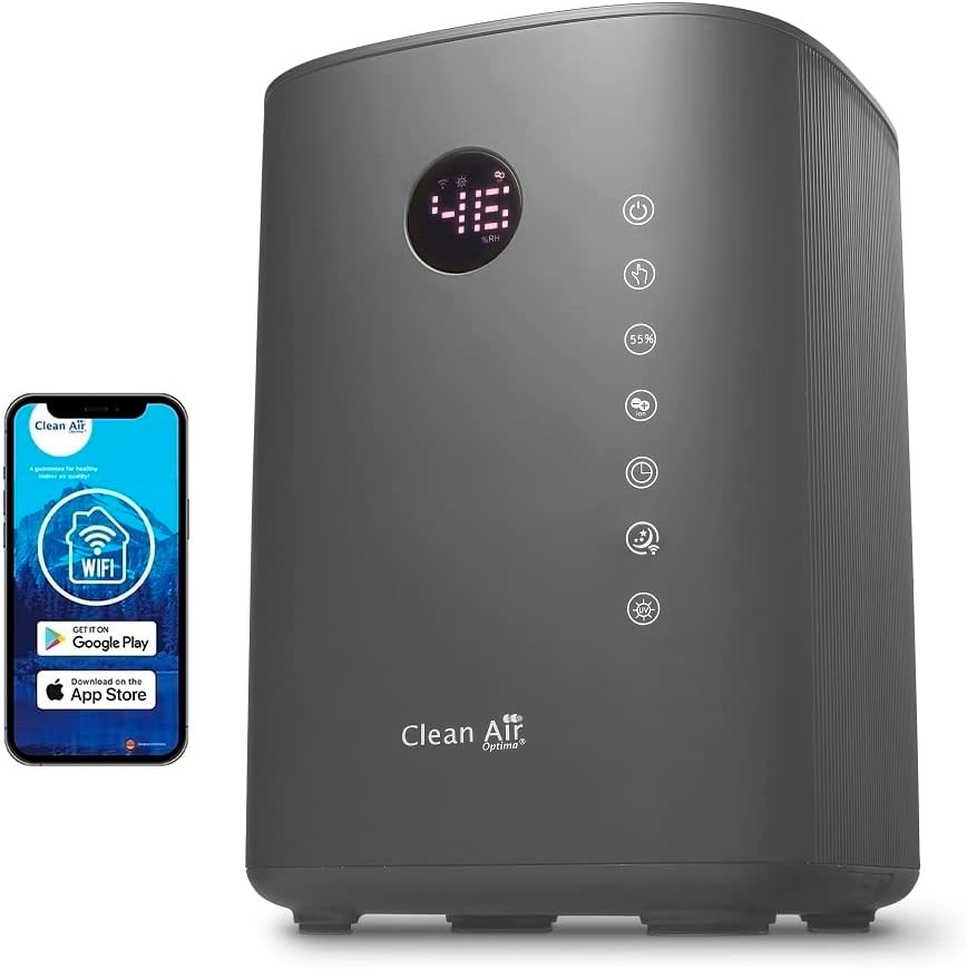 CA-605 Smart Top Filling - 3 en 1:Humidifcateur, purificateur d'air et aromathérapie! - Capacité min.120 ml/h - max.480 ml/h! - Idéal pour les pièces jusqu'à 65m²/160m³ (Titanium)