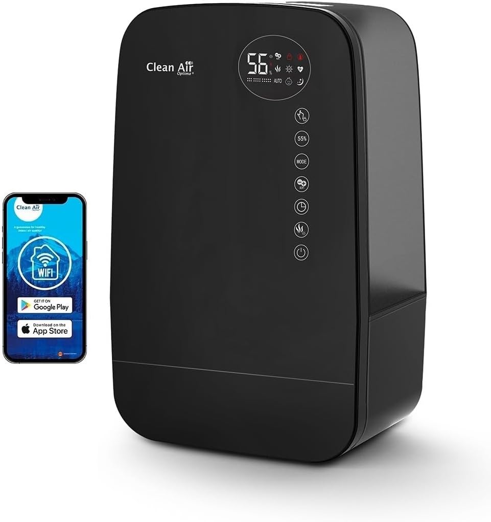 Humidificateur d’air ultrason + ioniseur CA-607B - Convient aux pièces petites et grandes jusqu'à 65m² / 160m³ - Capacité d'humidification max - 480 ml/h