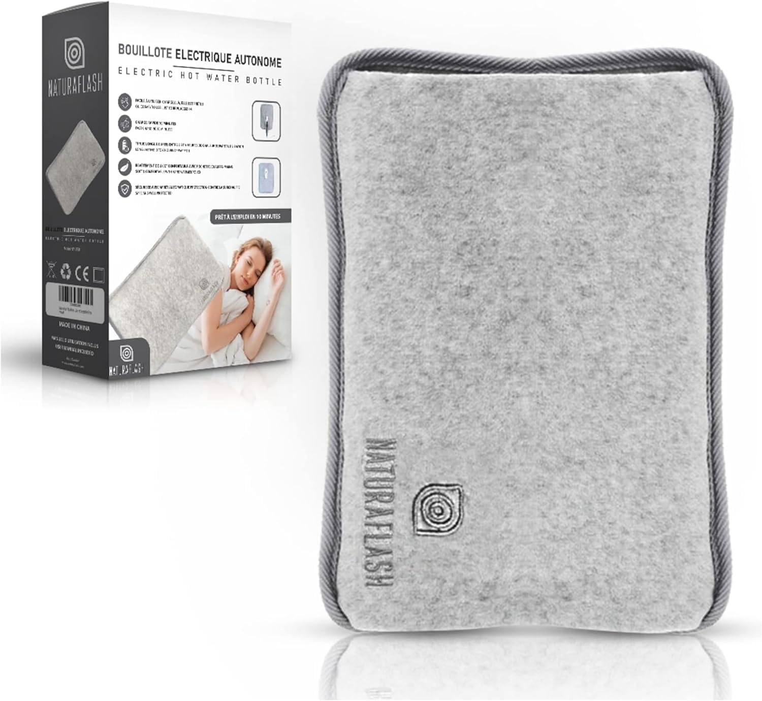 Bouillotte Électrique Chauffante Rechargeable, Chauffe-Mains et Pieds Portable avec Sécurité Anti-Surchauffe, Housse Douce, Idéal pour l’Hiver et les Moments de Détente