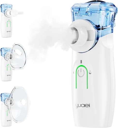 Nebulisateur Inhalateur Aerosol Adultes Portable: Nébuliseur Aerosol Portable USB - Inhalateur avec 2 masques et 1 embout buccal - Nébuliseur Convient aux Enfants Adultes Familles Chambres et VoyaAges