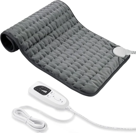 Coussin Chauffant, Coussin Chauffant éLectrique Avec ArrêT Automatique et Coussin Chauffant à 6 Niveaux de TempéRature - Lavable en Machine.(Gris Foncé, 30x60cm) Gris Foncé 30x60cm