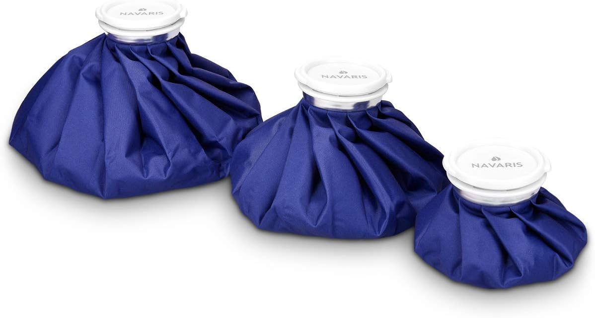 Set 3x poche de glace - Sac de chaleur et de froid réutilisable - Vessie de glace 3 tailles - bleu Classique Bleu