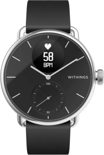 ScanWatch Horizon Montre Intelligente Hybride avec ECG, fréquence Cardiaque, oxymètre – Autonomie de la Batterie de 30 Jours – Montre Intelligente pour Homme et Femme – Tracker d'activité – 38 mm Noir