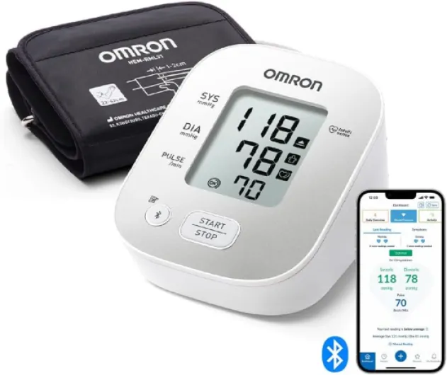 X2 Smart+ Tensiomètre bras, moniteur de tension artérielle validé cliniquement, Bluetooth, avec detection des pulsation cardiaques irrégulières, grand brassard ajustable 22 – 42 cm