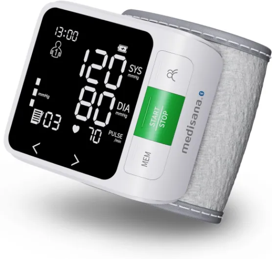 BW 360 connect tensiomètre à poignet, tensiometre connecté et pulsomètre avec application Bluetooth, échelle de feux tricolores, et fonction mémoire, avec box de rangement