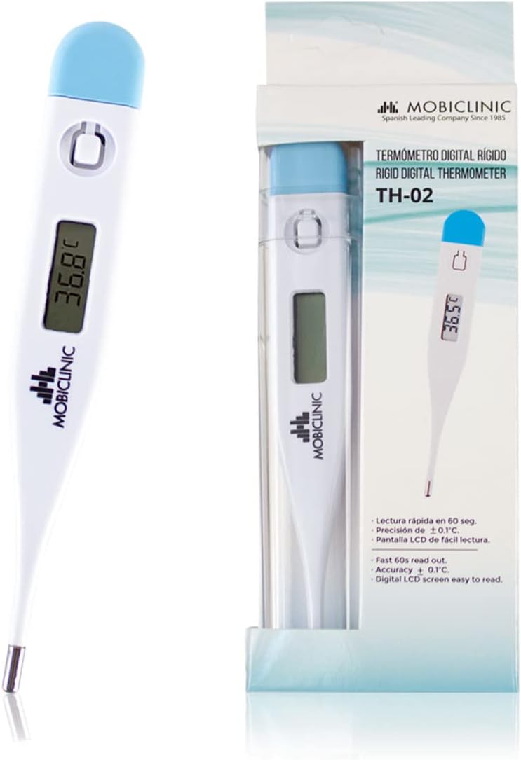 , Thermomètre médical, Th-02, Marque européenne, Fonction mémoire, Digital por les aisselles, Buccale et rectale, Avertissement fièvre pour bébé, Enfant adulte, Marquage ce