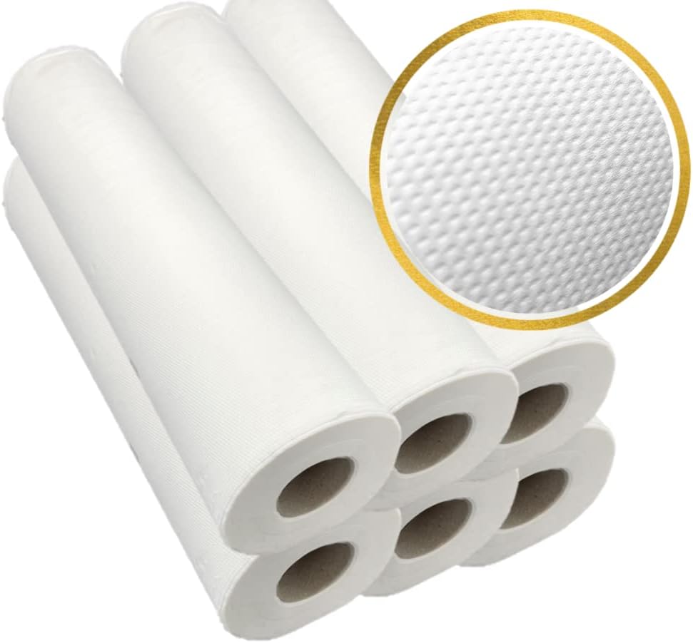 DSTOCK60 - DRAP EXAMEN GAUFRÉ - PURE OUATE BLANCHE - 60 X 35 CM - LE LOT DE 6 ROULEAUX