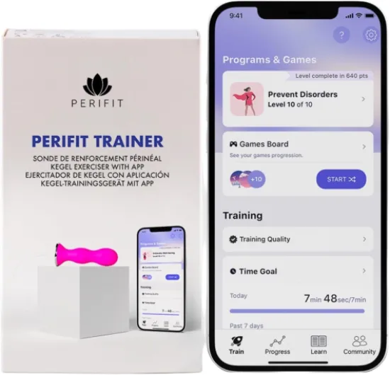 Sonde de Rééducation Périnéale - Dispositif Médical Connecté - Muscle et Renforce le Périnée - Prévention Incontinence Rose