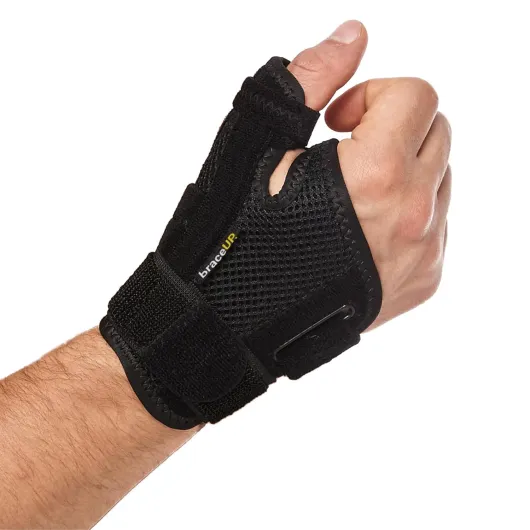 Attelle Pouce, Orthèse Pouce pour Main Droite & Gauche - Pour l'Arthrite, Tendinite, Canal Carpien et Entorse - Femme et Homme (Noir)
