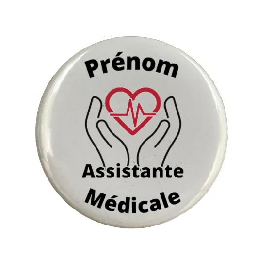 Badge broche assistante médicale personnalisable
