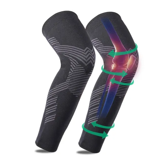 Maintien Compression Genouillère sport,Manchons de genou et jambe V2,Genouillere Arthrose Genou Genouillères pour Femmes/Hommes,Soutenir les douleurs articulaires,les dommages au ligament Noir 2XL tour de cuisse(64-69CM)
