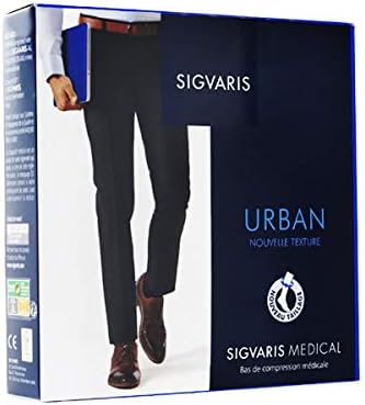 Chaussettes de contention Urban Classe 2 Sigvaris Noir Taille L Hauteur Long