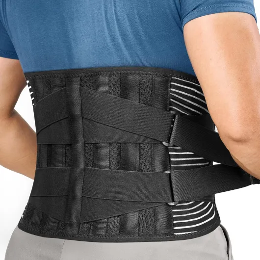 FREETOO Ceinture Lombaire Ceinture de Soutien Lombaire Maintenir Bien Les Lombaires 4 Ressorts Soutien Sangle Double Réglable pour Homme et Femme L (Lot de 1)