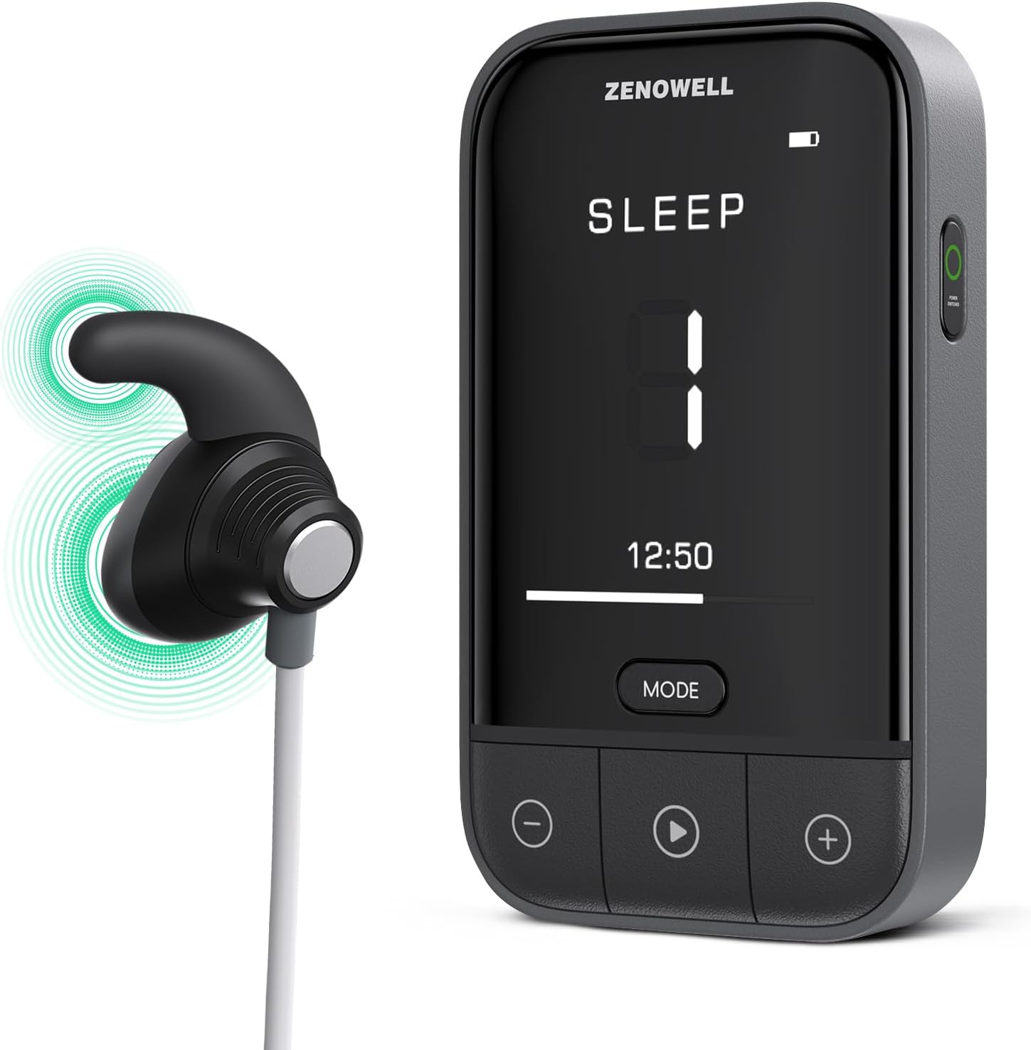ZENOWELL Stimulateur de nerf vagus auriculaire - Appareil d'aide au sommeil - Dispositif portable breveté pour restaurer le calme, soulager le stress et récupérer - Appareil de relaxation pour un