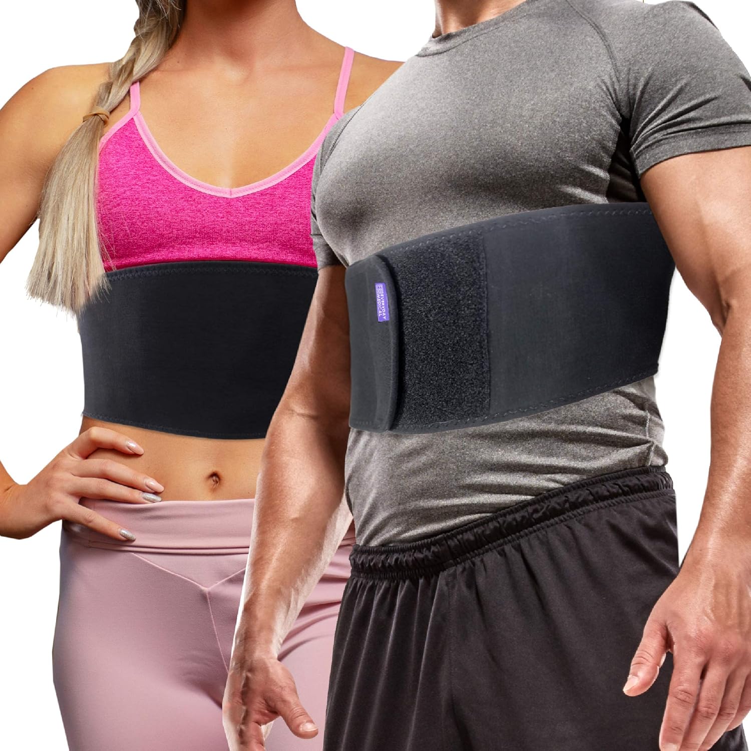 Ceinture Thoracique par Everyday Medical I Bandage de Compression des Côtes au Fibre De Charbon De Bambou I Support des Côtes pour Hommes et Femmes I Broken Ribs Support Brace I Rib Belt I S/M S/M (Lot de 1)