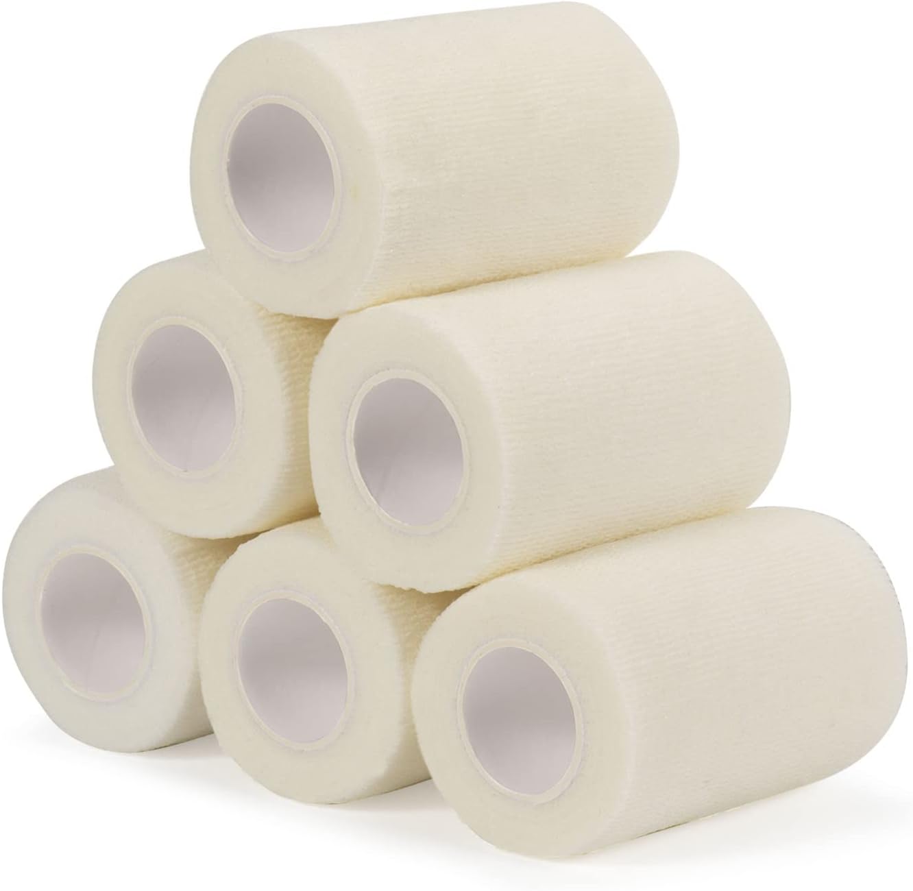 Sagafly Bandage Autoadhésif cohésifs Bandes 7,5 cm x 4,5 m, 6 Rouleaux Bandage Medical Elastique Bandage Animal Sports Bande pour les Premiers Soins, les Sports, les Chevaux, les Chiens (Blanc)