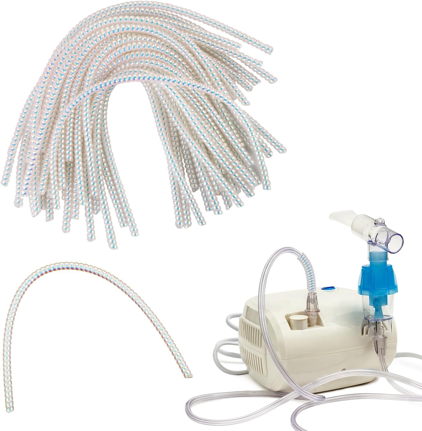 32 Paquets Redresseur à Sertir de Support Tube d'Oxygène, Accessoires Tube Oxygène Canule Nasale Tuyau Oxygène Protecteur Câble Spirale Support Tube Oxygène pour Concentrateur Oxygène Portable