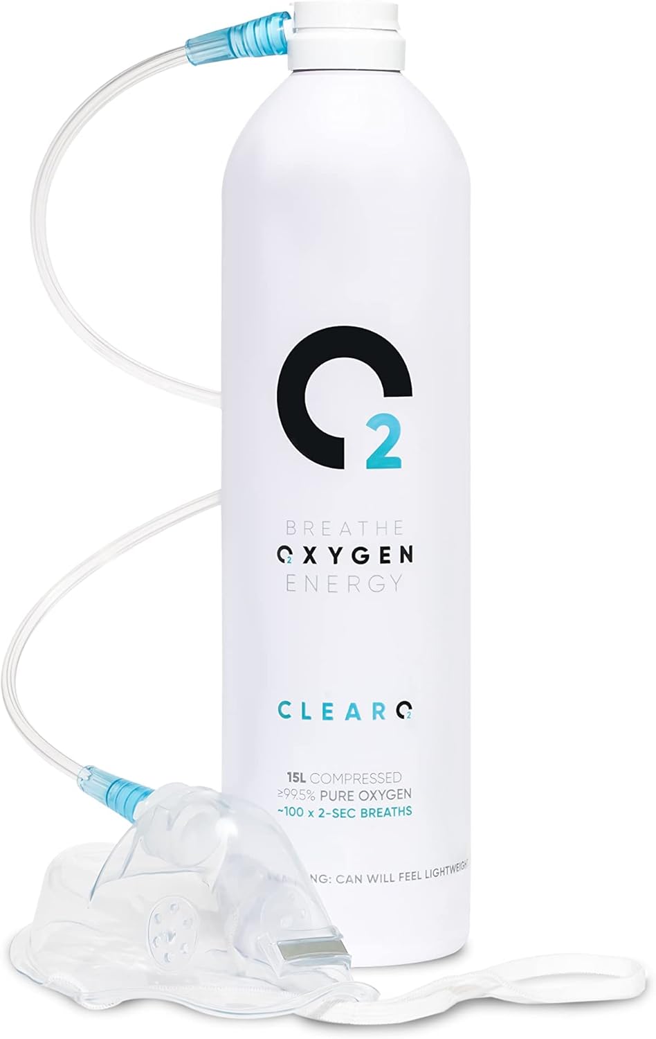 ClearO2 Oxygène Pur avec Masque et Tube 15L Can, Mask & Tube 15 l (Lot de 1)
