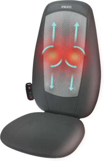 Siège Massant Shiatsu Dos et Épaules - Fauteuil de Massage Réglable, Relâchez La Tension Musculaire avec 3 Différents Types de Massage, Rouleaux, Vibration, Chaleur Apaisante - Noir Basic Unique