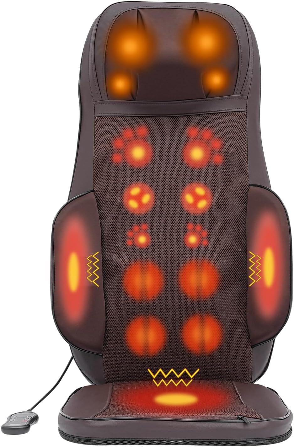 Siège de massage par compression, appareil de massage du dos avec chaleur, massage du cou, des épaules, du dos des cuisses, peut être utilisé pour les adolescents, les personnes âgées, le cou, les