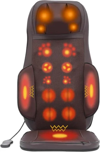 Siège de massage par compression, appareil de massage du dos avec chaleur, massage du cou, des épaules, du dos des cuisses, peut être utilisé pour les adolescents, les personnes âgées, le cou, les