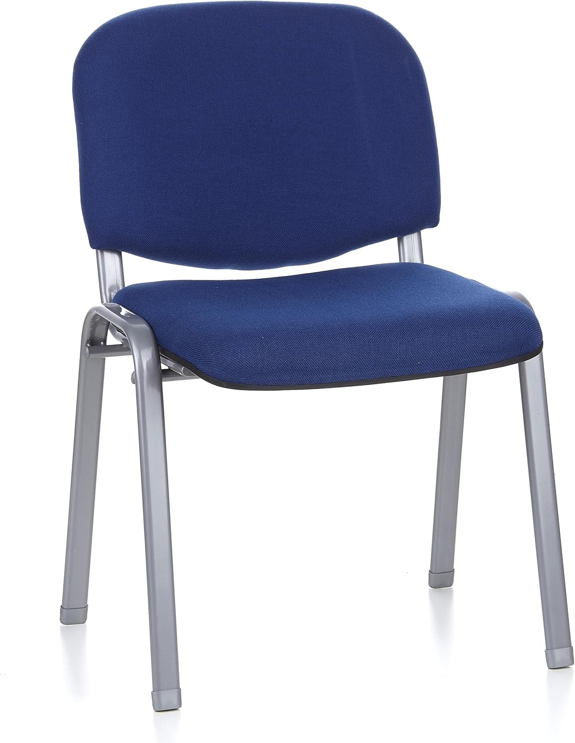 704110 siège Visiteur, Chaise de conférence XT 600 SI Bleu 4 Pieds argentés sans accoudoirs, empilable par 4, Dossier confortablement capitonné, idéal pour des salles d'attente Argent/Bleu