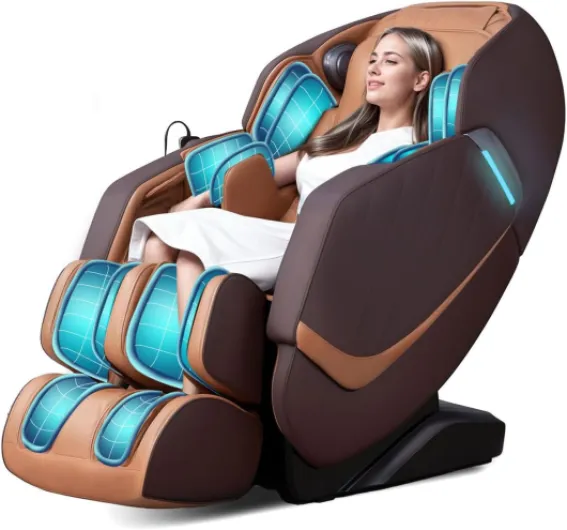RelaxRelife Fauteuil de Massage Complet du Corps avec Zero Gravity 3D Massage Intelligent Body Scan Détection SL Track Massage des Pieds Chauffage Haut-Parleur Bluetooth Brun C3-brun