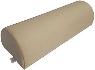 ZEN — Rouleau trois-quarts pour tables de massage et de thérapie 60×23×16cm — Coussin table de massage pour la nuque et les genoux — Rouleau pour les genoux semi-circulaire en similicuir PU Crème