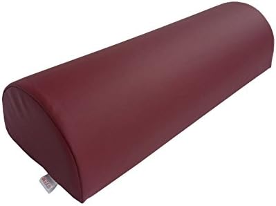 Zen — Rouleau Trois-Quarts pour Tables de Massage et de thérapie 60×23×16cm — Coussin Table de Massage pour la Nuque et Les Genoux — Rouleau pour Les Genoux Semi-Circulaire en Similicuir PU Bourgogne