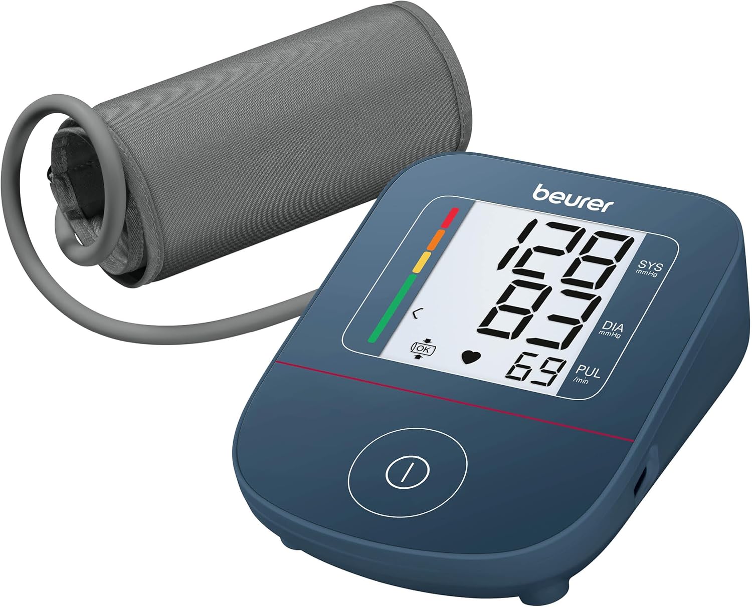 BM 25 Tensiomètre pour le bras, utilisation simple avec un seul bouton, mesure précise, détection d'arythmie, port USB-C, brassard 22-42 cm, transfert de données vers Apple Health et autres