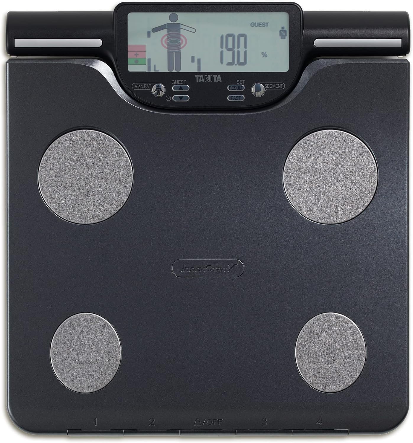 BC-613 Échelle de Composition Corporelle Segmentaire Graisse Corporelle Masse Musculaire par Partie du Corps Apport Calorique Quotidien 10 Lectures Noir Gun Metallic/ Noir