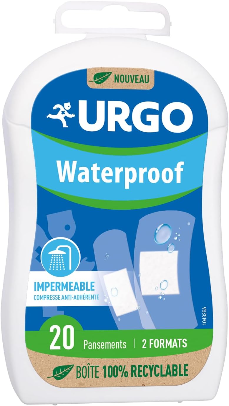 Pansement Waterproof aux couleurs de Paris 2024 - Imperméable Compresse anti-adhérente - 2 formats - 20 pansements 20 Unité (Lot de 1)
